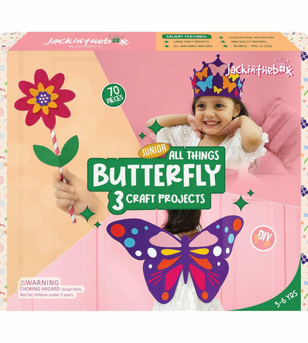 jackinthebox Butterflies Costume Craft Kit 3 Craft Projects Ages 3-5 OPEN BOX