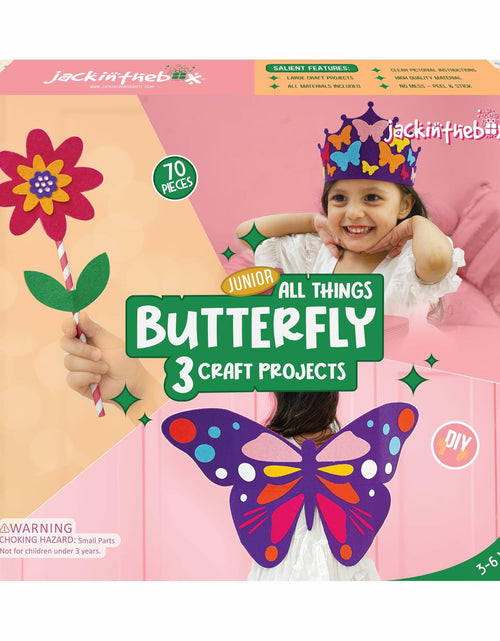 Load image into Gallery viewer, jackinthebox Butterflies Costume Craft Kit 3 Craft Projects Ages 3-5 OPEN BOX
