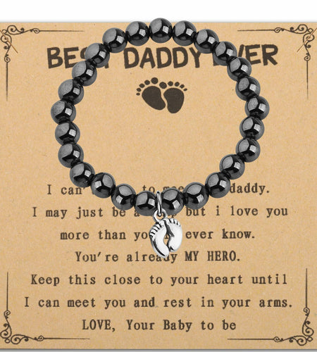 LQRI Bead Bracelet New Dad Gift Daddy To Be Pregnancy Announcement Small