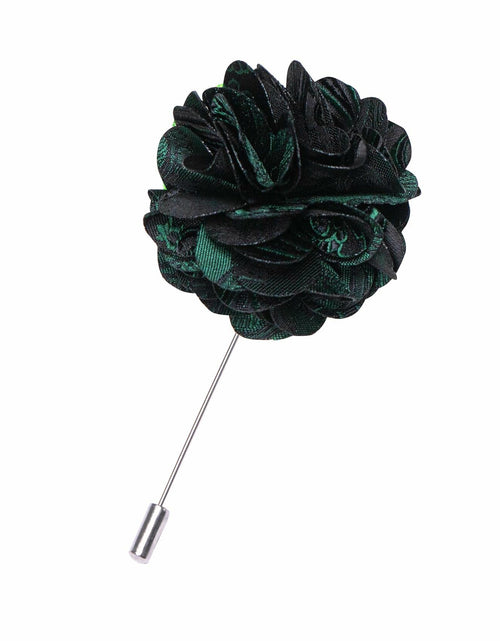Load image into Gallery viewer, RBOCOTT Men’s Paisley Bow Tie Pocket Square Lapel Pin Cufflinks Set Green
