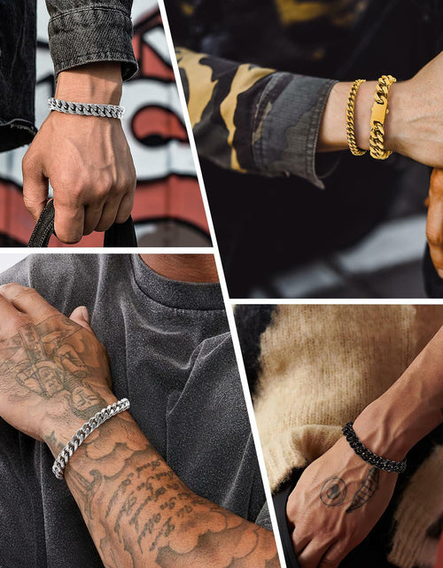 Load image into Gallery viewer, Kindoo Stainless Steel Cuban Link Bracelet 7mm Gold 8.6in
