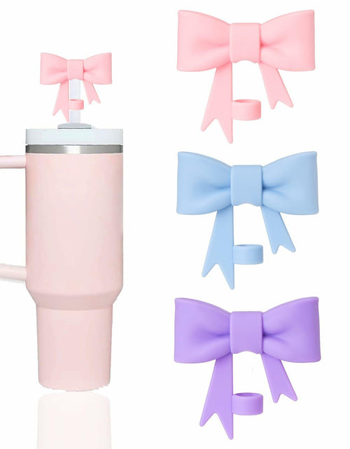 Load image into Gallery viewer, GAISHION 3pcs Bow Straw Covers Caps for Stanley 30/40oz Tumblers Silicone
