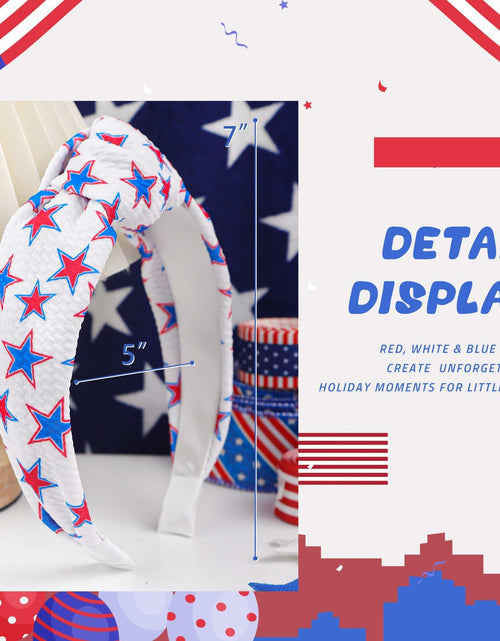 Load image into Gallery viewer, YanJie 4th of July Blue Stars Knotted Wide Headband Women Girls
