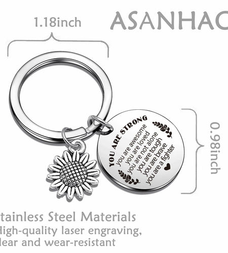 ASANHAO Get Well Soon Keychain Cancer Survivor Support Gift 1.18″