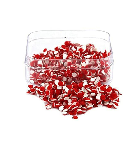 Qtron Velvet Dot Bindi Stickers Medium Red Round Adhesive Body Jewelry