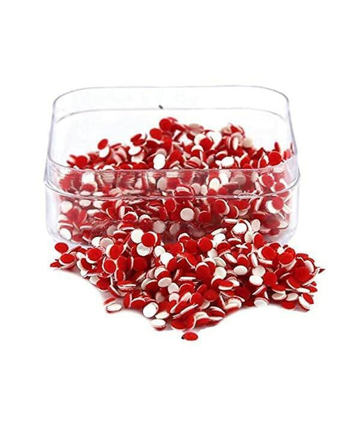 Load image into Gallery viewer, Qtron Velvet Dot Bindi Stickers Medium Red Round Adhesive Body Jewelry
