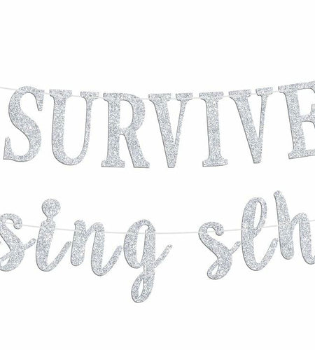 RLXPT I Survived Nursing School Banner Silver Red Congrats Nurse RN Grad 2025