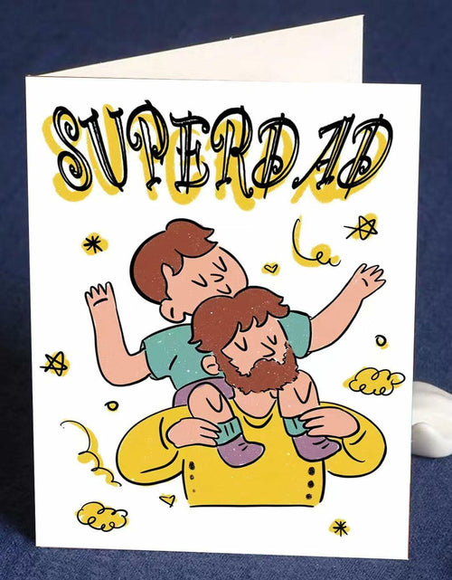 Load image into Gallery viewer, LuckymyliXY Father's Day Greeting Card Father's Love Leaning on Shoulder
