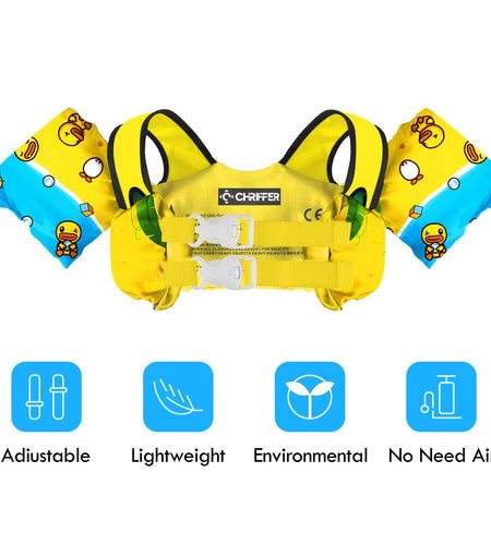 Chriffer Kids Swim Vest Life Jacket 30-55lbs Toddler Floaties with Arm Wings