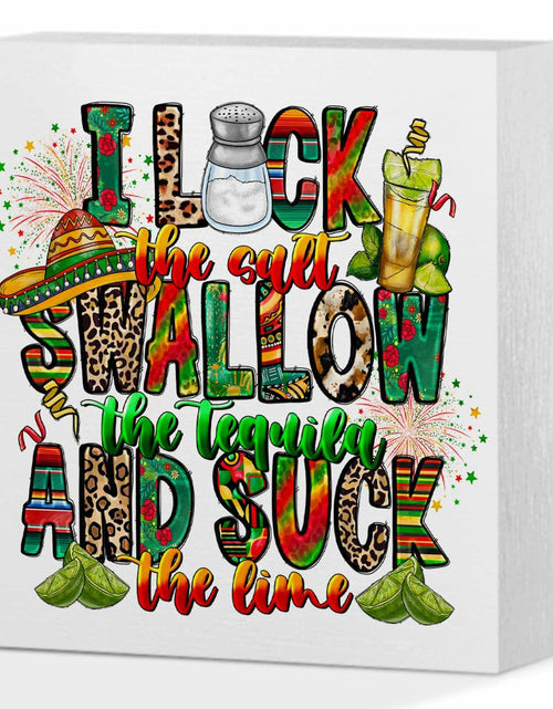 Load image into Gallery viewer, MIOOKISS Cinco De Mayo Rustic Wooden Box Sign 5x5 inch I Lock The Salt

