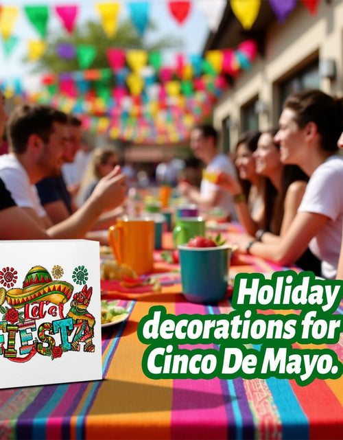 Load image into Gallery viewer, MIOOKISS Cinco De Mayo Mexican Fiesta Rustic Wooden Box Sign 5x5 Let's Fiesta
