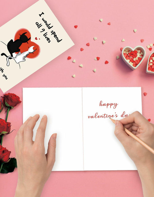 Load image into Gallery viewer, IDU Romantic Valentines Day Cat Card for Couples Cute Animal Print ZN038
