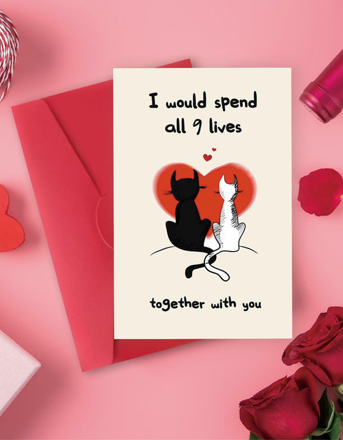 Load image into Gallery viewer, IDU Romantic Valentines Day Cat Card for Couples Cute Animal Print ZN038
