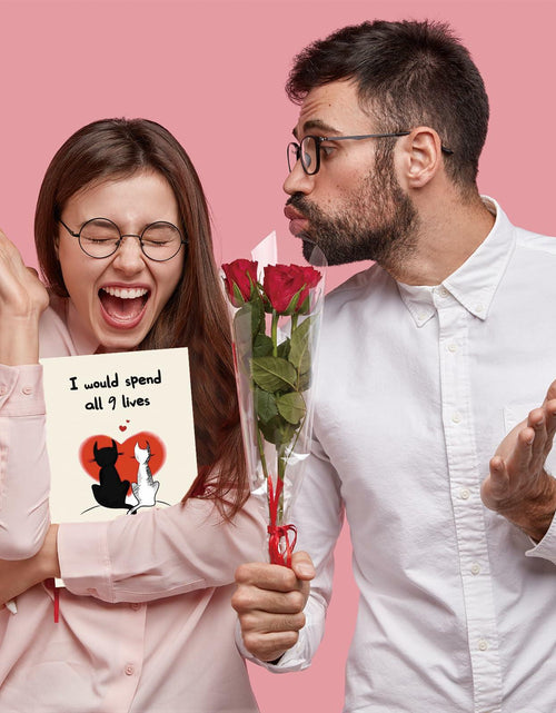 Load image into Gallery viewer, IDU Romantic Valentines Day Cat Card for Couples Cute Animal Print ZN038
