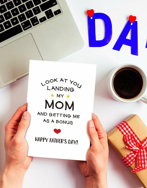 Load image into Gallery viewer, Heyshoo Funny Stepdad Father's Day Card Humor Bonus Dad Gift
