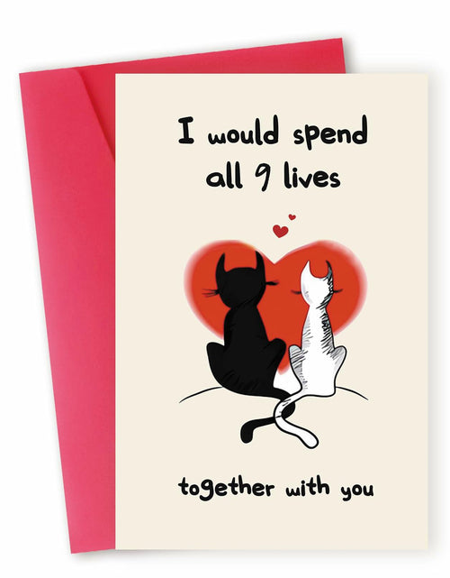 Load image into Gallery viewer, IDU Romantic Valentines Day Cat Card for Couples Cute Animal Print ZN038
