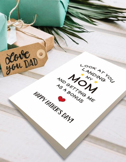 Load image into Gallery viewer, Heyshoo Funny Stepdad Father's Day Card Humor Bonus Dad Gift
