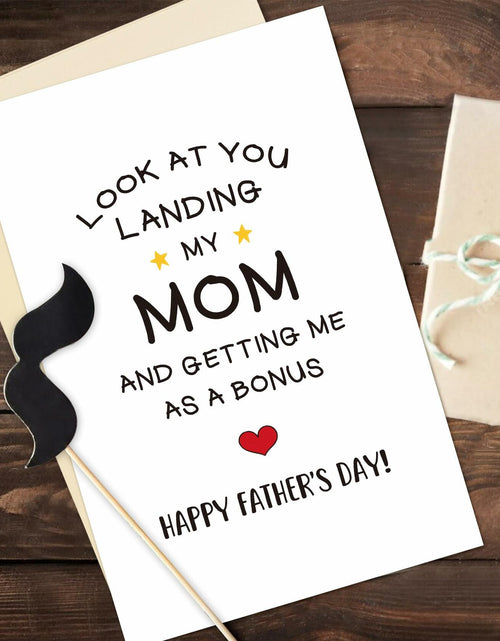 Load image into Gallery viewer, Heyshoo Funny Stepdad Father's Day Card Humor Bonus Dad Gift
