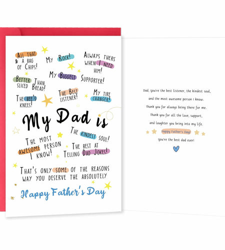 IDU Funny Fathers Day Card for Dad Humorous Gift from Kids Color ZN169