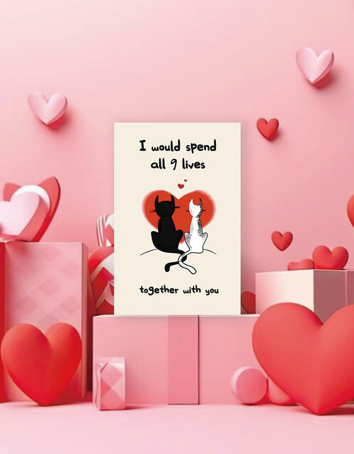 Load image into Gallery viewer, IDU Romantic Valentines Day Cat Card for Couples Cute Animal Print ZN038
