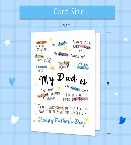 IDU Funny Fathers Day Card for Dad Humorous Gift from Kids Color ZN169