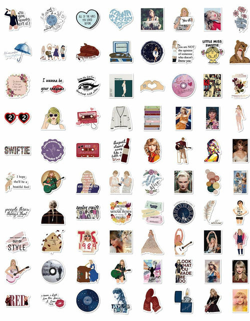 Load image into Gallery viewer, Kiislee 100 Popular Music Stickers Pop Singer Album Vinyl Multi-color
