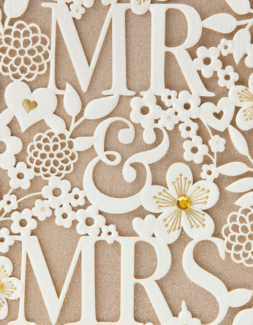 Load image into Gallery viewer, Hallmark Wedding Card Mr. &amp; Mrs. Elegant Design with Envelope
