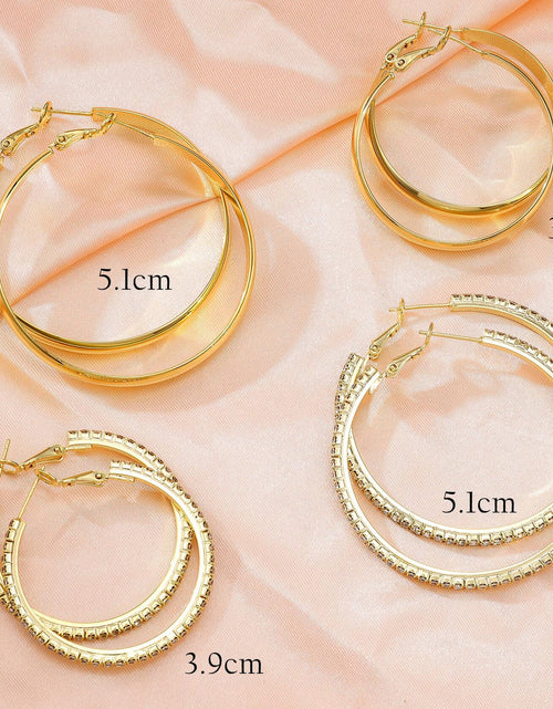 Load image into Gallery viewer, fcaylo 925 Sterling Silver Gold Hypoallergenic Lightweight Hoop Earrings 40mm
