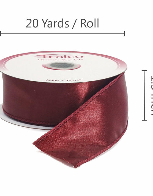 Load image into Gallery viewer, Traico 1.5" Navy Blue Satin Wired Ribbon 20 Yards for Christmas Wedding

