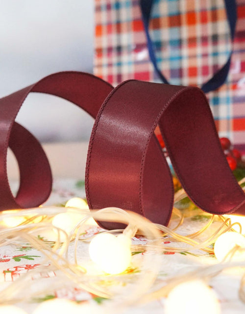 Load image into Gallery viewer, Traico 1.5" Navy Blue Satin Wired Ribbon 20 Yards for Christmas Wedding
