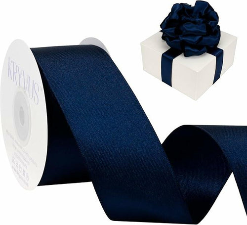 Load image into Gallery viewer, Traico 1.5" Navy Blue Satin Wired Ribbon 20 Yards for Christmas Wedding

