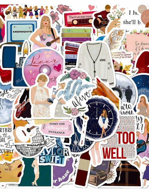 Load image into Gallery viewer, Kiislee 100 Popular Music Stickers Pop Singer Album Vinyl Multi-color
