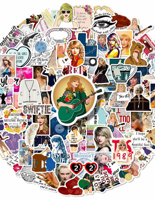 Load image into Gallery viewer, Kiislee 100 Popular Music Stickers Pop Singer Album Vinyl Multi-color
