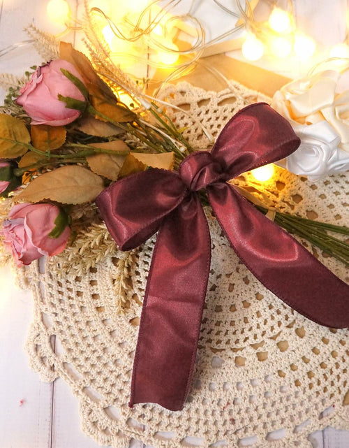Load image into Gallery viewer, Traico 1.5" Navy Blue Satin Wired Ribbon 20 Yards for Christmas Wedding

