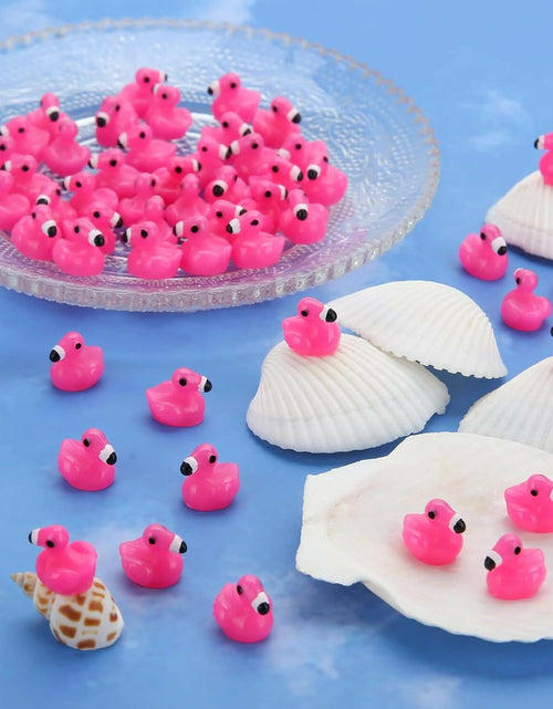 Load image into Gallery viewer, TOUCH TOP 100Pcs Mini Flamingo Resin Ducks Pink Figurine Tiny Animals Set
