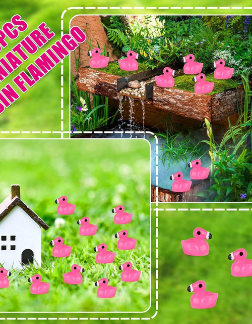 Load image into Gallery viewer, TOUCH TOP 100Pcs Mini Flamingo Resin Ducks Pink Figurine Tiny Animals Set
