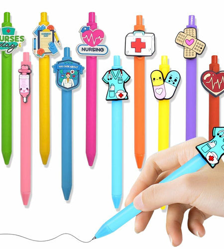 BAISDY 10pcs Nurse Pens Cute Nursing Student Essentials Black Ink