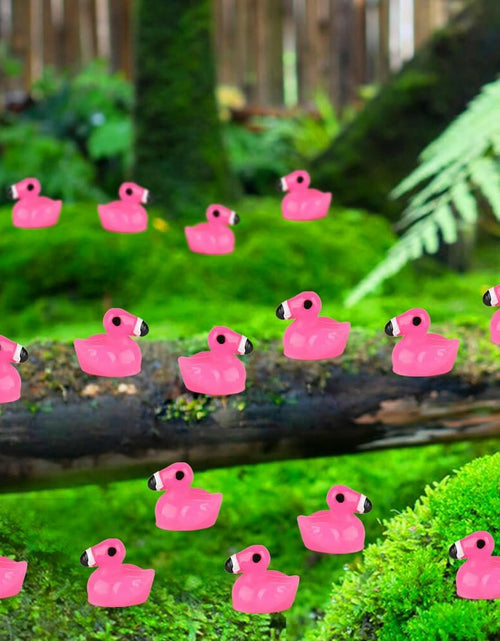 Load image into Gallery viewer, TOUCH TOP 100Pcs Mini Flamingo Resin Ducks Pink Figurine Tiny Animals Set
