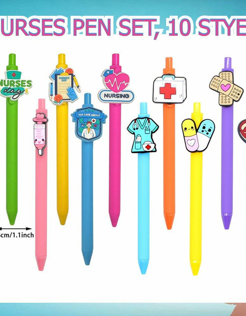 Load image into Gallery viewer, BAISDY 10pcs Nurse Pens Cute Nursing Student Essentials Black Ink
