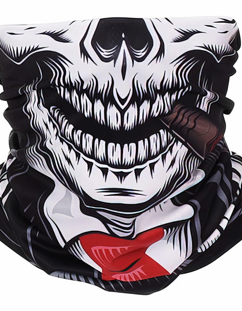 Load image into Gallery viewer, CycleZT Skull Neck Gaiter Mask Motorcycle Riding Fishing Cigar Skull One Size
