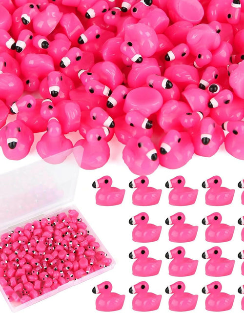 Load image into Gallery viewer, TOUCH TOP 100Pcs Mini Flamingo Resin Ducks Pink Figurine Tiny Animals Set
