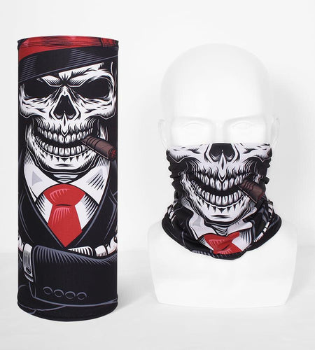 CycleZT Skull Neck Gaiter Mask Motorcycle Riding Fishing Cigar Skull One Size