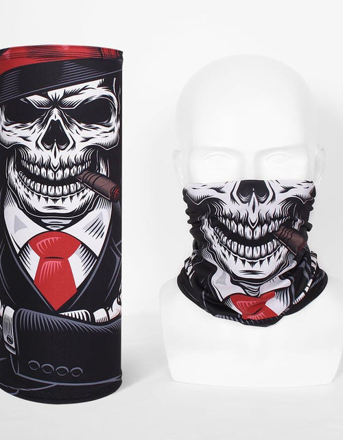 Load image into Gallery viewer, CycleZT Skull Neck Gaiter Mask Motorcycle Riding Fishing Cigar Skull One Size
