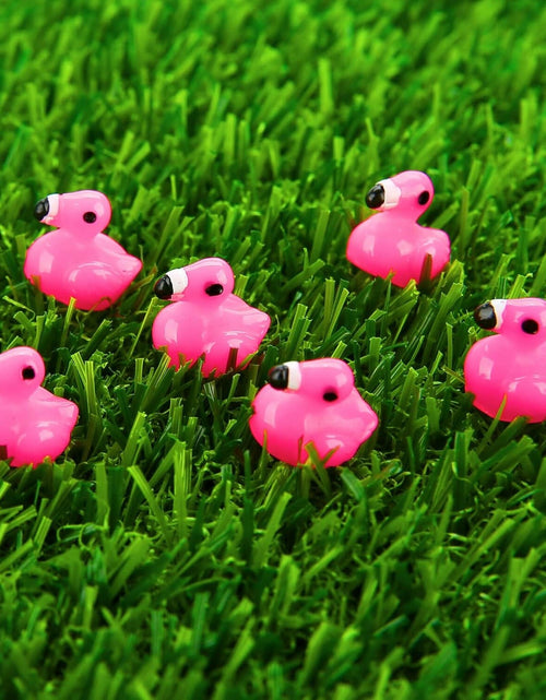 Load image into Gallery viewer, TOUCH TOP 100Pcs Mini Flamingo Resin Ducks Pink Figurine Tiny Animals Set
