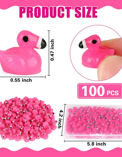 Load image into Gallery viewer, TOUCH TOP 100Pcs Mini Flamingo Resin Ducks Pink Figurine Tiny Animals Set
