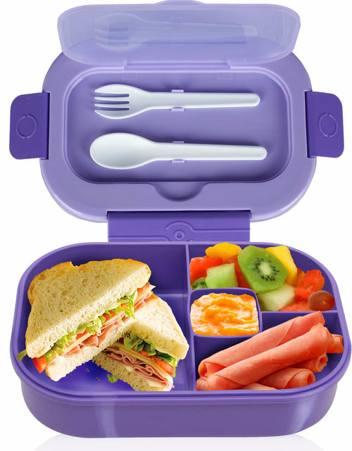 Load image into Gallery viewer, Generic DifaBella Kids Lunch Box 4 Compartments BPA-Free Purple 8.66x5.9x2.7
