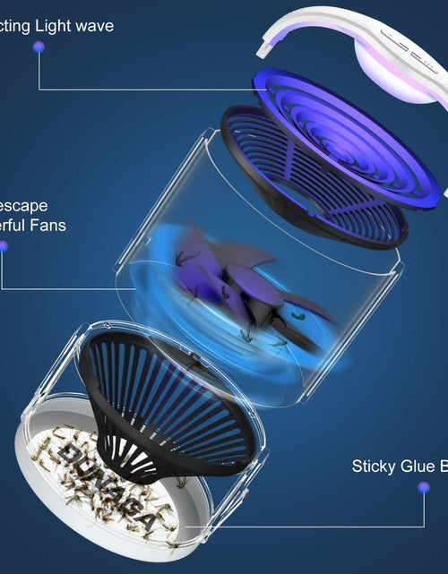 Load image into Gallery viewer, DUNAGA Fly Traps Indoor with 10 Sticky Glue Boards White Bug Zapper
