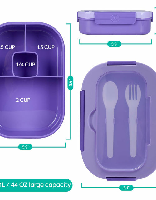 Load image into Gallery viewer, Generic DifaBella Kids Lunch Box 4 Compartments BPA-Free Purple 8.66x5.9x2.7
