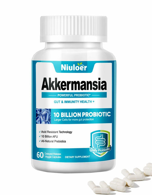 Load image into Gallery viewer, BestBy05/26 Niuloer Akkermansia Probiotic 10B AFUs + Organic Prebiotics 60 Caps
