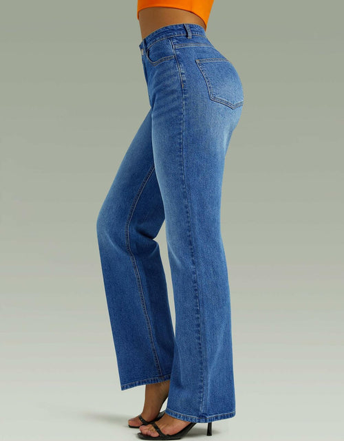 Load image into Gallery viewer, FUNUCA Women’s High Waist Wide Leg Stretch Denim Jeans Blue Size 8
